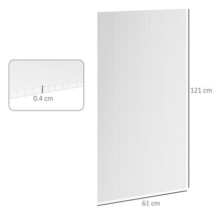 14 Pieces 121x61x0.4cm Twin-Wall Polycarbonate Roofing Sheets 10m² Greenhouse Panels - Clear