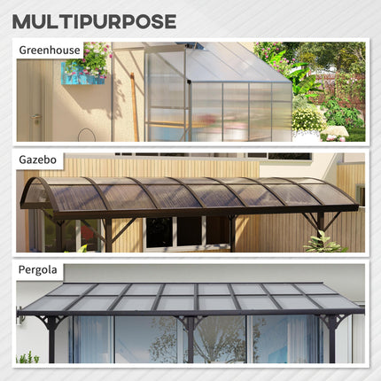 14 Pieces 121x61x0.4cm Twin-Wall Polycarbonate Roofing Sheets 10m² Greenhouse Panels - Clear