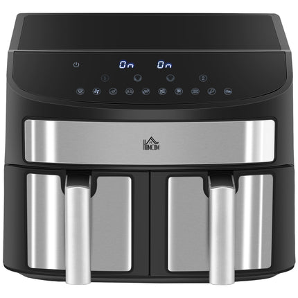 Dual Zone 8L Air Fryer with Sync Cook Function - Black