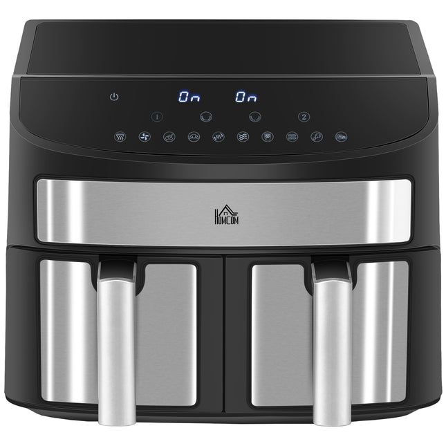 Dual Zone 8L Air Fryer with Sync Cook Function - Black
