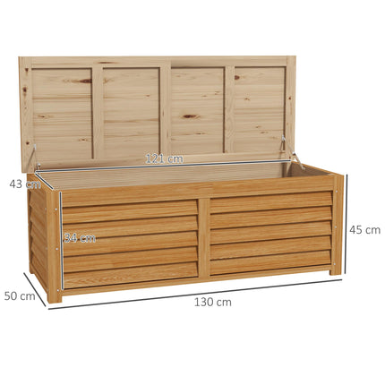 292L Wooden Outdoor Storage Box with Protective Finish - Light Brown