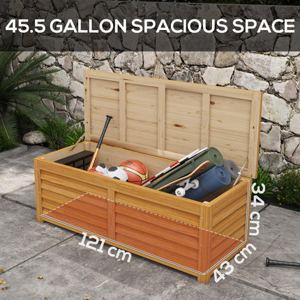 292L Wooden Outdoor Storage Box with Protective Finish - Light Brown