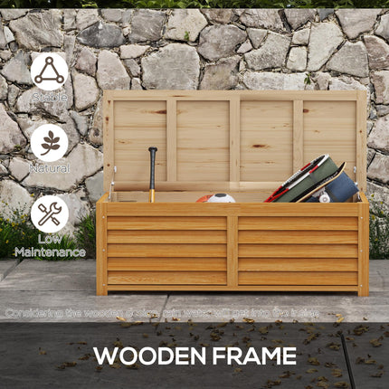 292L Wooden Outdoor Storage Box with Protective Finish - Light Brown