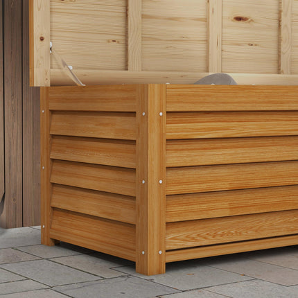 292L Wooden Outdoor Storage Box with Protective Finish - Light Brown
