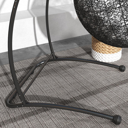 Heavy Duty Metal Hammock Chair Stand with Spring Buckle 198x130x108cm - Black