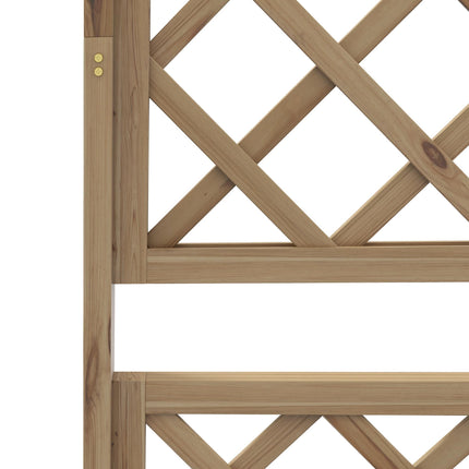Wooden Raised Garden Bed with Trellis and Roof - Natural Tone