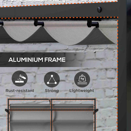3 x 4m Retractable Aluminium Pergola with Canopy - Dark Grey
