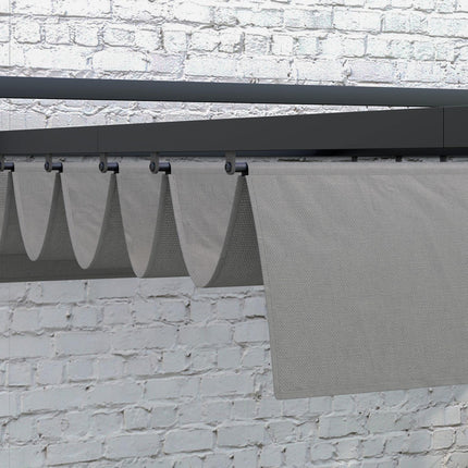 3 x 4m Retractable Aluminium Pergola with Canopy - Dark Grey