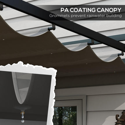 3 x 3 Metre Retractable Pergola Shelter with Aluminium Frame - Dark Grey