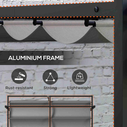 3 x 3 Metre Retractable Pergola Shelter with Aluminium Frame - Dark Grey