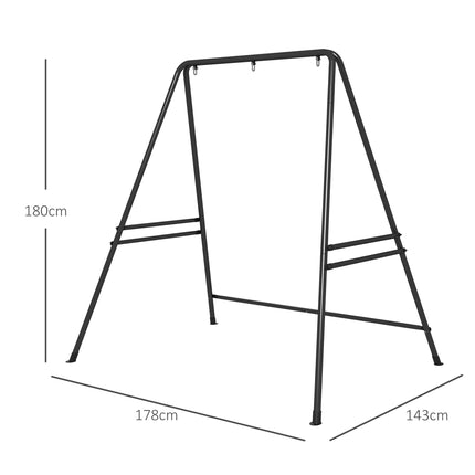 Heavy Duty Metal Hammock Chair Stand for Hanging Chairs and Porch Swings - Black