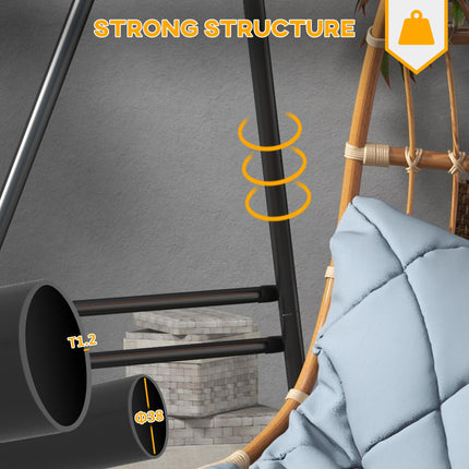 Heavy Duty Metal Hammock Chair Stand for Hanging Chairs and Porch Swings - Black