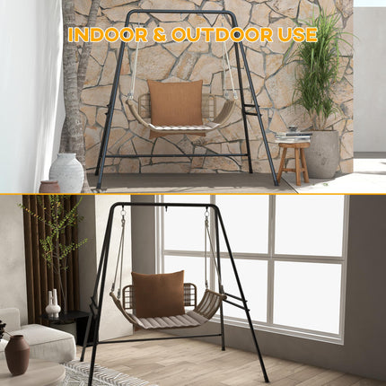 Heavy Duty Metal Hammock Chair Stand for Hanging Chairs and Porch Swings - Black
