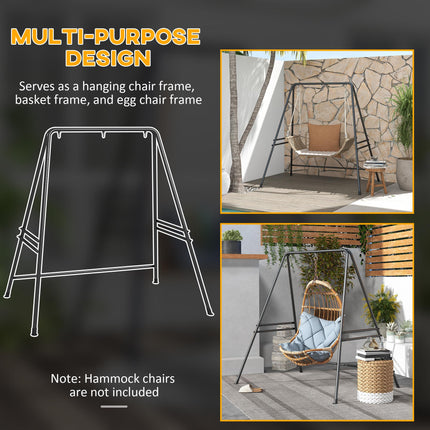 Heavy Duty Metal Hammock Chair Stand for Hanging Chairs and Porch Swings - Black