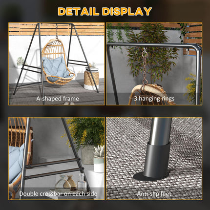 Heavy Duty Metal Hammock Chair Stand for Hanging Chairs and Porch Swings - Black