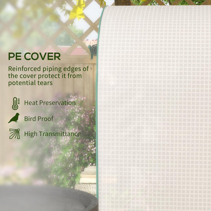 Mini Portable Greenhouse with Metal Frame and Storage Shelves - White