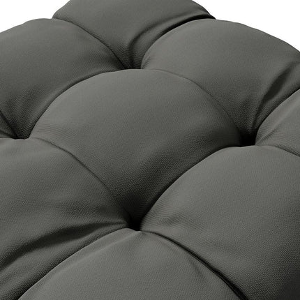 Set of 4 Foam Filled Patio Chair Seat Cushions with Ties - Charcoal Grey