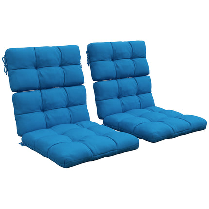 2-Piece Garden Patio Chair Seat Cushion Set with Backrest and Ties - Turquoise Green