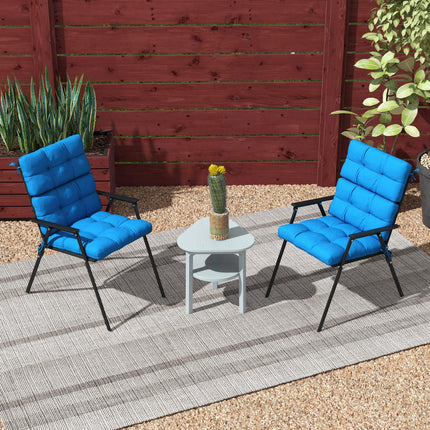 2-Piece Garden Patio Chair Seat Cushion Set with Backrest and Ties - Turquoise Green