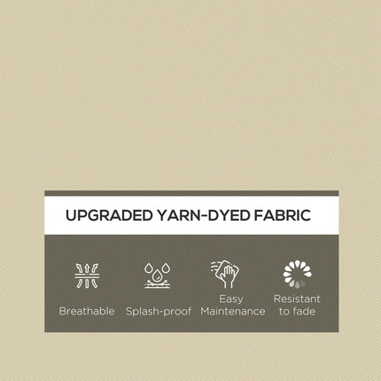 Set of 4 Outdoor Chair Cushions 51x51x8cm with Ties - Beige Polyester