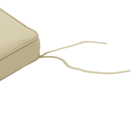 Set of 4 Outdoor Chair Cushions 51x51x8cm with Ties - Beige Polyester