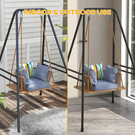 Hammock Chair Stand, Hanging Heavy Duty Metal Frame Hammock Stand for Hanging Hammock Air Porch Swing Chair, Egg Chair, Black