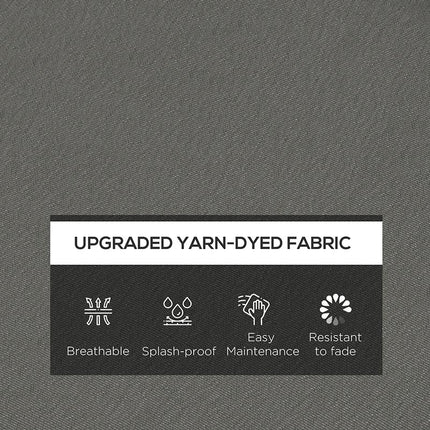 4-Piece Patio Chair Seat Cushion Set with Ties 51x51x8cm - Charcoal Grey