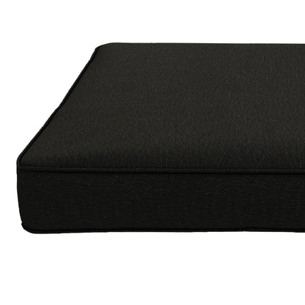 Set of 4 Outdoor Patio Chair Cushions 51x51x8 cm with Ties - Black