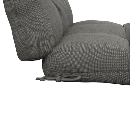 2-Piece Garden Patio Chair Seat and Backrest Cushion Set with Ties - Charcoal Grey