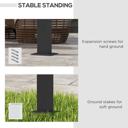 3 x 3 Metre Aluminium Pergola Set with Retractable PU Roof - Grey