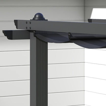 3 x 3 Metre Aluminium Pergola Set with Retractable PU Roof - Grey