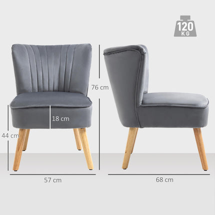 Modern Accent Chair with Thick Padding for Comfort - Grey