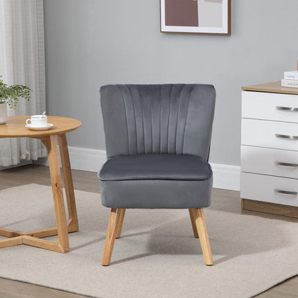 Modern Accent Chair with Thick Padding for Comfort - Grey