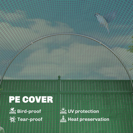 2.5 x 2m Walk-In Polytunnel Greenhouse with Steel Frame and Roll-Up Door - Green
