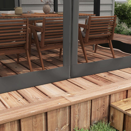 3 x 3 Metre Retractable Pergola With Mesh Curtains - Dark Grey