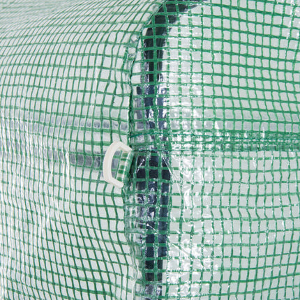 Walk-In Polytunnel Greenhouse Tent with Roll-Up Sidewalls and Zipped Door - Green
