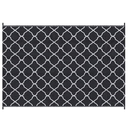 Reversible Waterproof Outdoor Rug 182x274cm with Carry Bag - Black