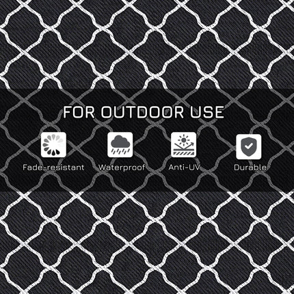 Reversible Waterproof Outdoor Rug 182x274cm with Carry Bag - Black