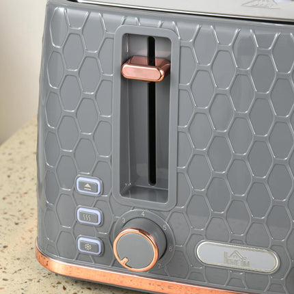 Fast Boil 1.7L Kettle and 4 Slice Toaster Set - Grey