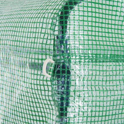 3x3x2m Walk-In Polytunnel Greenhouse Tent with Roll-Up Sidewalls - Green