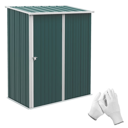 Metal Outdoor Storage Shed 1-Piece with Single Door - Green