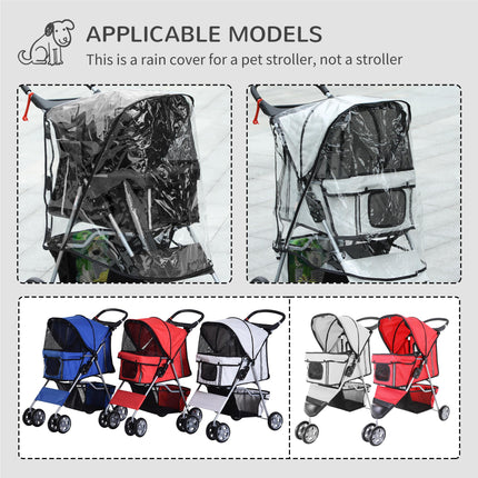 Pet Travel Stroller with Rain Cover, 4 Wheels Foldable Travel Carriage with Whee