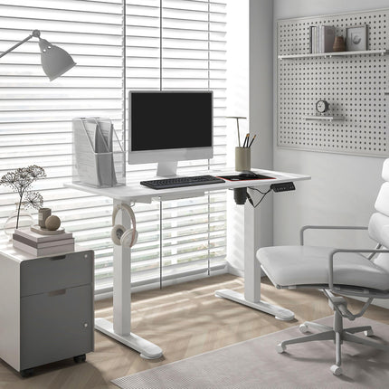 72-116cm Adjustable Electric Standing Desk, 120 x 60cm Tabletop - White