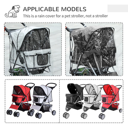 Pet Travel Stroller with Rain Cover, 3 Wheels Foldable Cat Dog Pushchair with Rain Cover 3 Wheels Foldable Cat Dog Pushchair With St