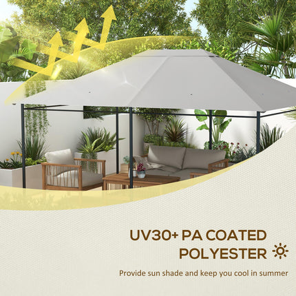 Gazebo Canopy Replacement Cover 3x4m UV Resistant for 84C-116 Series - Light Grey