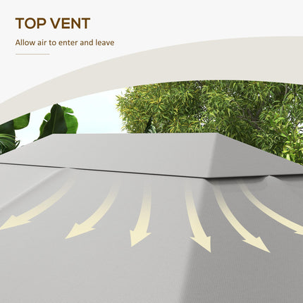 Gazebo Canopy Replacement Cover 3x4m UV Resistant for 84C-116 Series - Light Grey