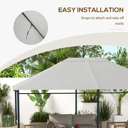 Gazebo Canopy Replacement Cover 3x4m UV Resistant for 84C-116 Series - Light Grey