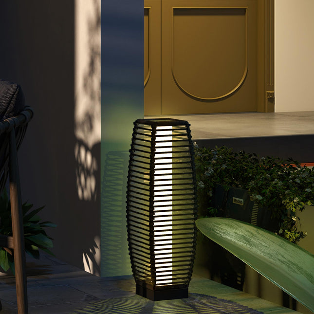 Solar Floor Lamp with Auto On/Off for Outdoor Garden - Grey