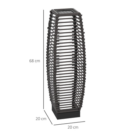 Solar Floor Lamp with Auto On/Off for Outdoor Garden - Grey