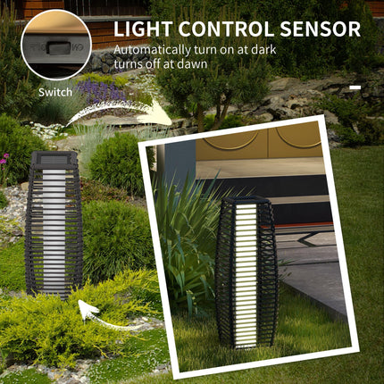 Solar Floor Lamp with Auto On/Off for Outdoor Garden - Grey